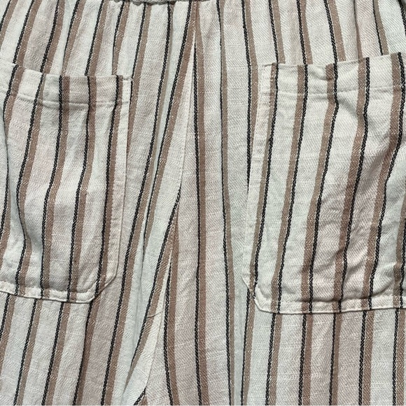 OLD NAVY Linen Blend Wide Leg Pants Women's Size L Grey Multi Stripe Beach BOHO - Picture 8 of 16